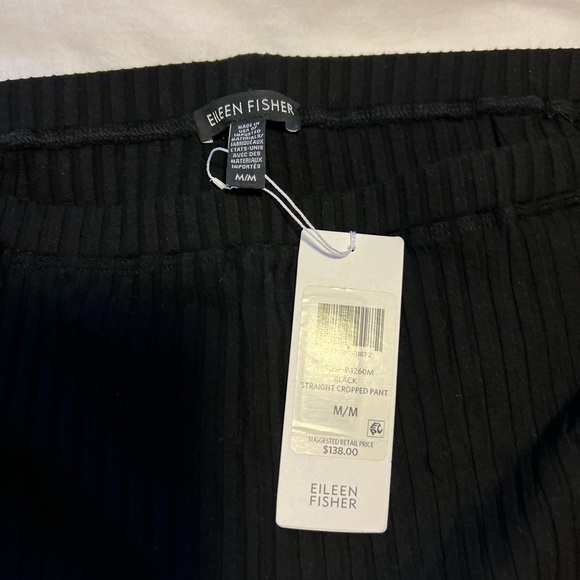 Eileen Fisher Black Ribbed Pants - Picture 3 of 8